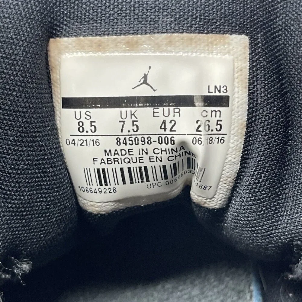 Nike Air Jordan Shoes Mens 8.5 Horizon Low 845098 006‎ Black Basketball Sneakers